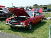 1970 RED CHEVELLE WITH BLACK STRIPES